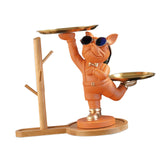 Maxbell Dog Statue Storage Tray Display Ornament for Entrance Restaurant Decor Orange