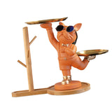 Maxbell Dog Statue Storage Tray Display Ornament for Entrance Restaurant Decor Orange