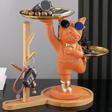 Maxbell Dog Statue Storage Tray Display Ornament for Entrance Restaurant Decor Orange