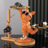 Maxbell Dog Statue Storage Tray Display Ornament for Entrance Restaurant Decor Orange