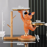 Maxbell Dog Statue Storage Tray Display Ornament for Entrance Restaurant Decor Orange