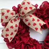 Maxbell 15.75'' Valentines Day Wreath Wall Hanging Heart Wreath for Easter Decor