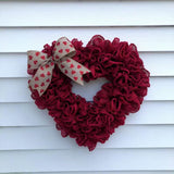 Maxbell 15.75'' Valentines Day Wreath Wall Hanging Heart Wreath for Easter Decor