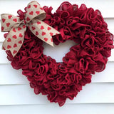 Maxbell 15.75'' Valentines Day Wreath Wall Hanging Heart Wreath for Easter Decor