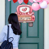 Maxbell Valentine's Door Hanging Decoration Backdrop Wall Decor for Yard Couple Car with Heart