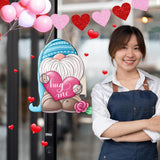 Maxbell Valentine's Door Hanging Decoration Backdrop Wall Decor for Yard Couple Blue Hat