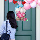 Maxbell Valentine's Door Hanging Decoration Backdrop Wall Decor for Yard Couple Blue Hat
