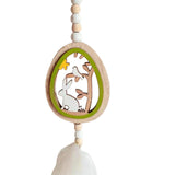 Maxbell Easter Wood Bead Garland Boho Prayer Beads Hanging Garlands Home Decoration Green