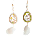 Maxbell Easter Wood Bead Garland Boho Prayer Beads Hanging Garlands Home Decoration Green