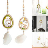 Maxbell Easter Wood Bead Garland Boho Prayer Beads Hanging Garlands Home Decoration Green