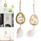 Maxbell Easter Wood Bead Garland Boho Prayer Beads Hanging Garlands Home Decoration Green