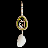 Maxbell Easter Wood Bead Garland Boho Prayer Beads Hanging Garlands Home Decoration Green