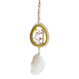 Maxbell Easter Wood Bead Garland Boho Prayer Beads Hanging Garlands Home Decoration Green