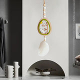 Maxbell Easter Wood Bead Garland Boho Prayer Beads Hanging Garlands Home Decoration Green