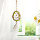 Maxbell Easter Wood Bead Garland Boho Prayer Beads Hanging Garlands Home Decoration Green