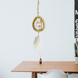 Maxbell Easter Wood Bead Garland Boho Prayer Beads Hanging Garlands Home Decoration Green