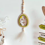 Maxbell Easter Wood Bead Garland Boho Prayer Beads Hanging Garlands Home Decoration Green