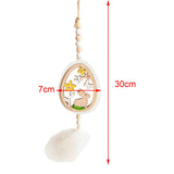 Maxbell Easter Wood Bead Garland Boho Prayer Beads Hanging Garlands Home Decoration White