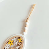 Maxbell Easter Wood Bead Garland Boho Prayer Beads Hanging Garlands Home Decoration White