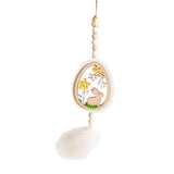 Maxbell Easter Wood Bead Garland Boho Prayer Beads Hanging Garlands Home Decoration White