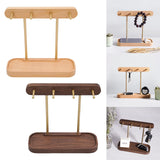 Maxbell Wood Key Holder Hook Jewelry Organizer Sundries Tray Decoration for Home Beech