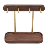 Maxbell Wood Key Holder Hook Jewelry Organizer Sundries Tray Decoration for Home Black Walnut