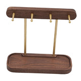 Maxbell Wood Key Holder Hook Jewelry Organizer Sundries Tray Decoration for Home Black Walnut