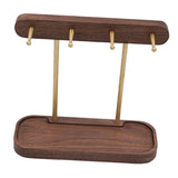 Maxbell Wood Key Holder Hook Jewelry Organizer Sundries Tray Decoration for Home Black Walnut