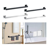 Maxbell Modern Towel Holder Space Saving wall Mounted Bathroom Bar Hotel 60cm Matte Black