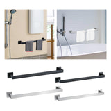 Maxbell Modern Towel Holder Space Saving wall Mounted Bathroom Bar Hotel 60cm Matte Black