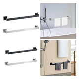 Maxbell Modern Towel Holder Space Saving wall Mounted Bathroom Bar Hotel 60cm Matte Black