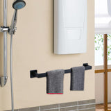 Maxbell Modern Towel Holder Space Saving wall Mounted Bathroom Bar Hotel 60cm Matte Black