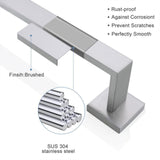 Maxbell Modern Towel Holder Space Saving wall Mounted Bathroom Bar Hotel 60cm Brushed Argent