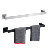 Maxbell Modern Towel Holder Space Saving wall Mounted Bathroom Bar Hotel 60cm Brushed Argent