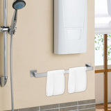 Maxbell Modern Towel Holder Space Saving wall Mounted Bathroom Bar Hotel 60cm Brushed Argent