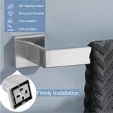 Maxbell Modern Towel Holder Space Saving wall Mounted Bathroom Bar Hotel 60cm Brushed Argent