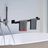 Maxbell Modern Towel Holder Space Saving wall Mounted Bathroom Bar Hotel 40cm Matte Black