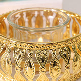 Maxbell Votive Candle Holders Candlestick Holder for Festival Tabletop Decoration round crown