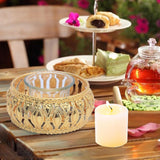 Maxbell Votive Candle Holders Candlestick Holder for Festival Tabletop Decoration round crown