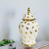 Maxbell Traditional Ceramic Ginger Jar Decorative Jar Flower Vase Collectible 26cmx46cm