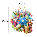 Maxbell Easter Wall Sticker Rabbit Wreath Bunny Decals Decoration Supplies Style C