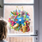 Maxbell Easter Wall Sticker Rabbit Wreath Bunny Decals Decoration Supplies Style C