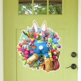 Maxbell Easter Wall Sticker Rabbit Wreath Bunny Decals Decoration Supplies Style C