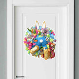 Maxbell Easter Wall Sticker Rabbit Wreath Bunny Decals Decoration Supplies Style C