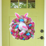Maxbell Easter Wall Sticker Rabbit Wreath Bunny Decals Decoration Supplies Style D