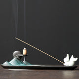 Maxbell Incense Burner Sculpture Incense Stick Holder for Cabinet Living Room Gift style A