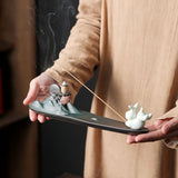 Maxbell Incense Burner Sculpture Incense Stick Holder for Cabinet Living Room Gift style A