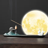 Maxbell Incense Burner Sculpture Incense Stick Holder for Cabinet Living Room Gift style A