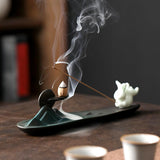 Maxbell Incense Burner Sculpture Incense Stick Holder for Cabinet Living Room Gift style A