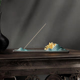 Maxbell Incense Burner Sculpture Incense Stick Holder for Cabinet Living Room Gift style D
